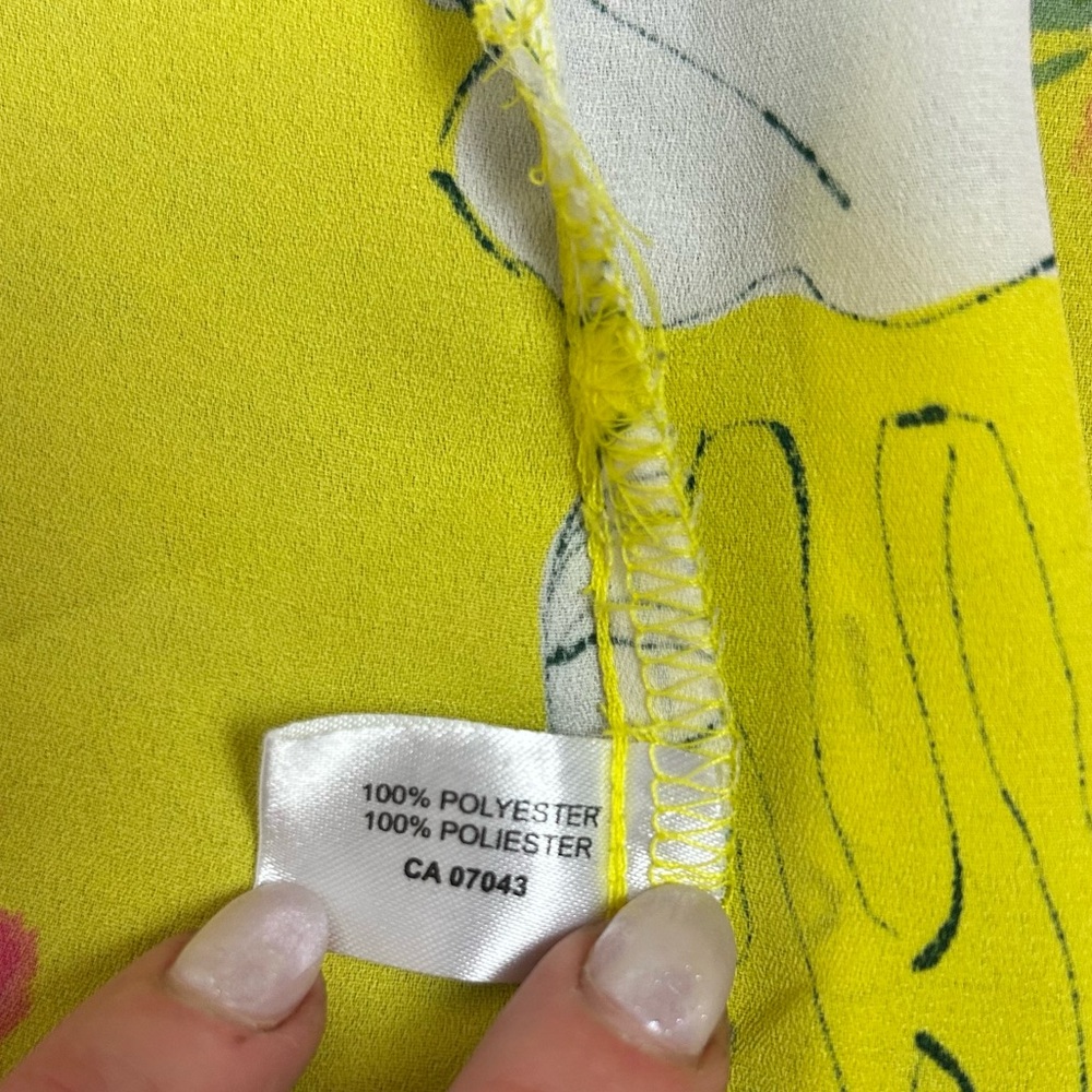 Floral Ruffle Wrap Top in Yellow - Picture 8 of 8